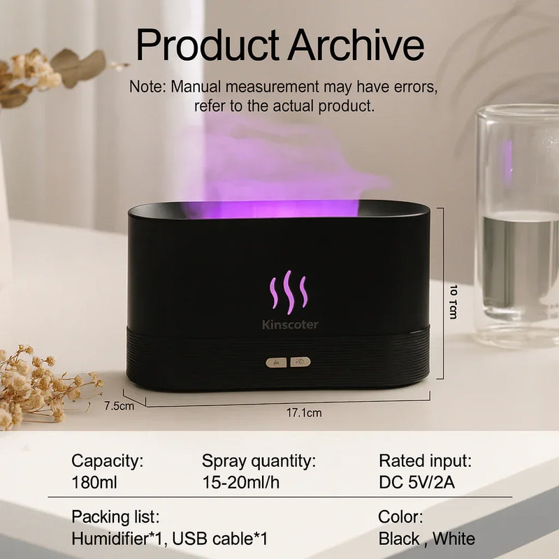 Flame Diffuser + 2 Free Essential Oils – Complete Relaxation Kit