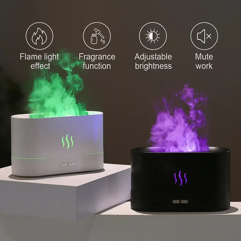 Flame Diffuser + 2 Free Essential Oils – Complete Relaxation Kit