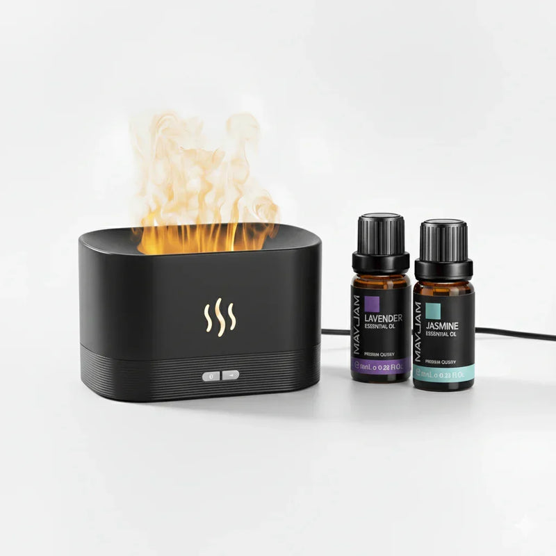 Flame Diffuser + 2 Free Essential Oils – Complete Relaxation Kit