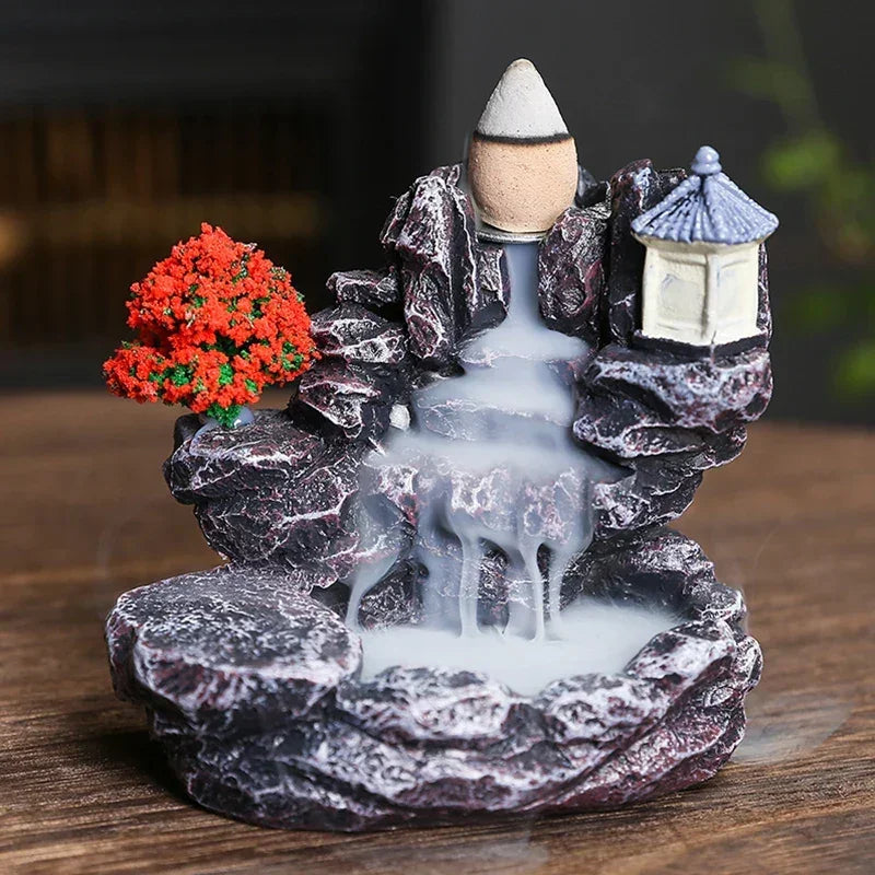 Creative Resin Backflow Incense Holder – Flowing Waterfall Design for Relaxation