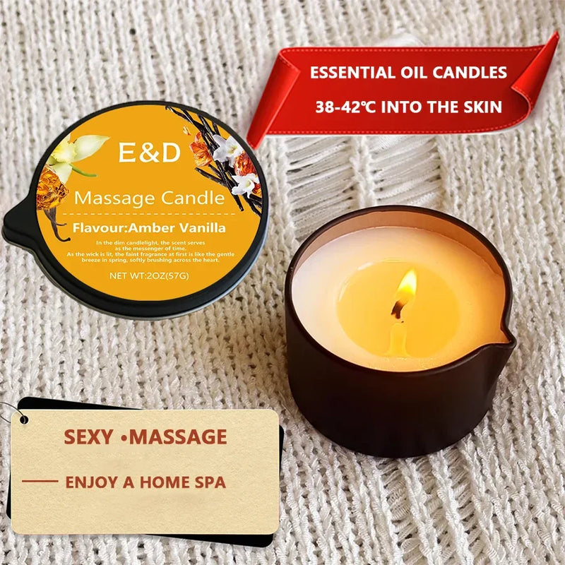 Luxury Massage Oil Candle – Aromatherapy for Stress Relief & Skin Moisturizing