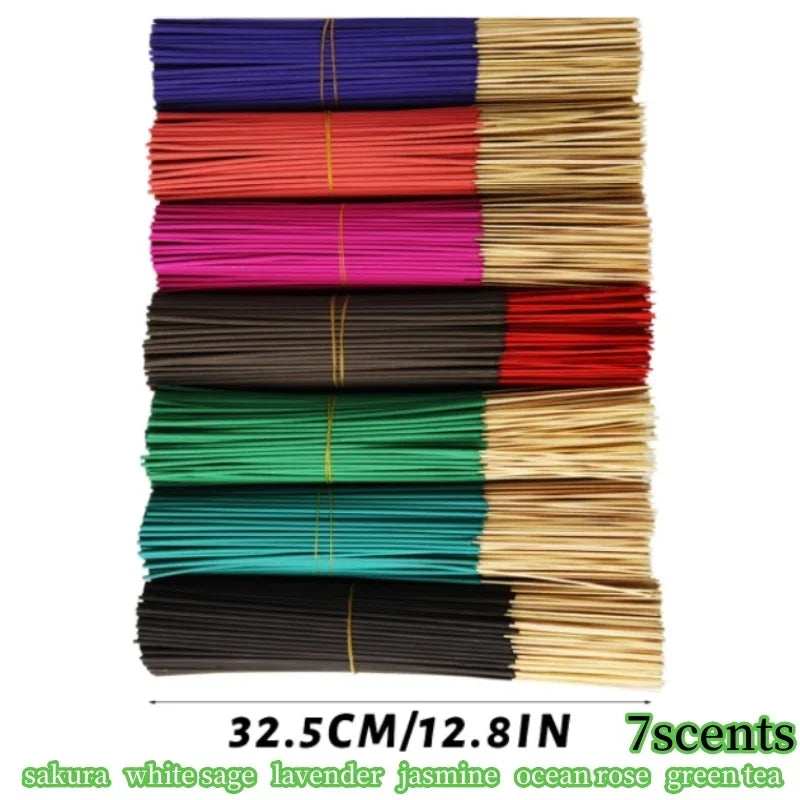 120pcs Aromatherapy Incense Sticks – 7 Natural Random Scents for Yoga & Meditation
