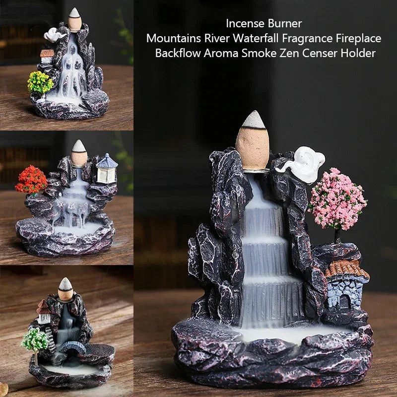 Creative Resin Backflow Incense Holder – Flowing Waterfall Design for Relaxation