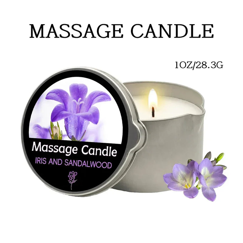 Massage Candle with Essential Oils – 6 Scents, Melts into Warm Sensual Body Oil