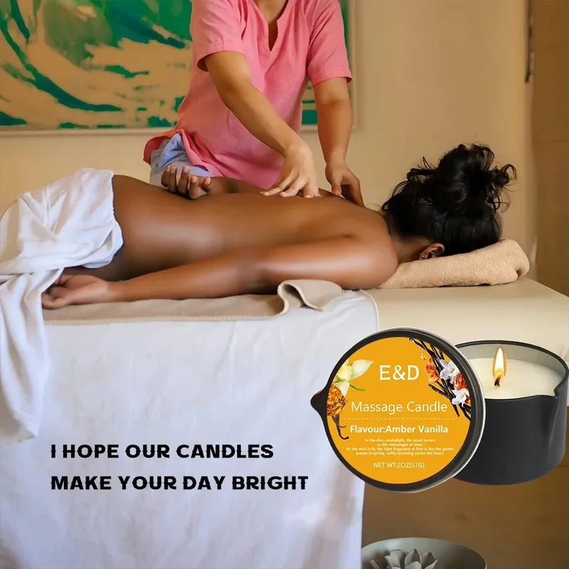 Luxury Massage Oil Candle – Aromatherapy for Stress Relief & Skin Moisturizing