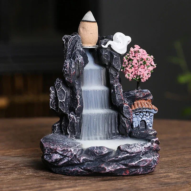 Creative Resin Backflow Incense Holder – Flowing Waterfall Design for Relaxation