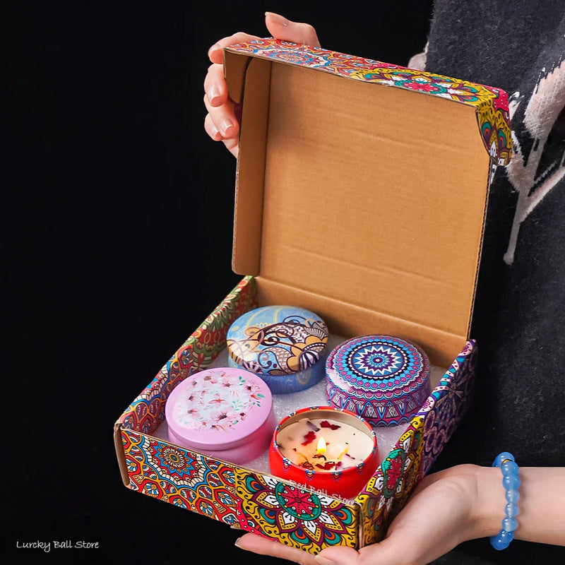 4-Piece Elegant Scented Candle Set – Arabian Design, Smokeless & Perfect for Gifting
