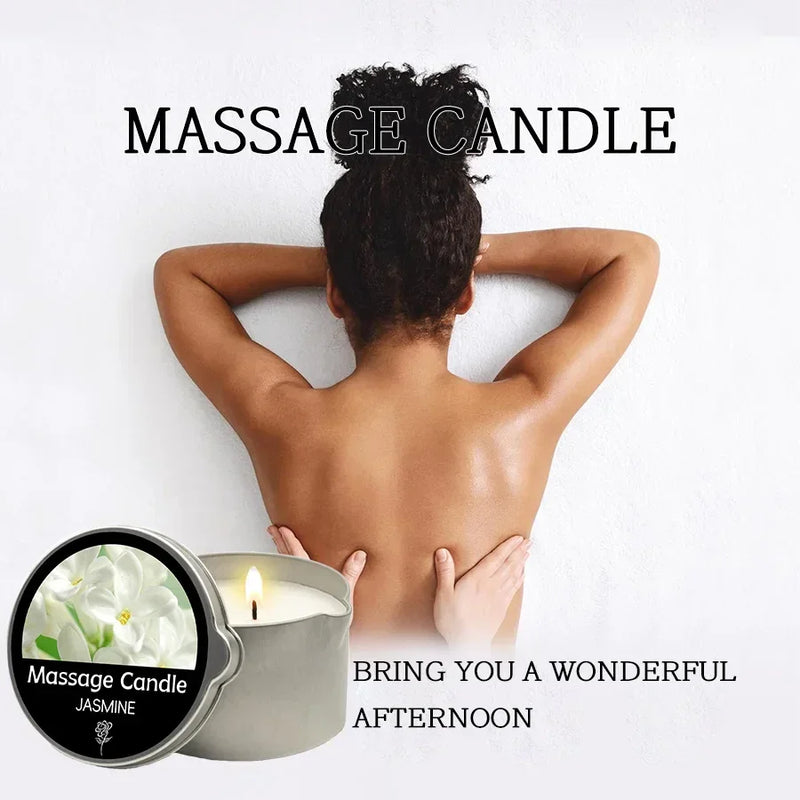 Massage Candle with Essential Oils – 6 Scents, Melts into Warm Sensual Body Oil