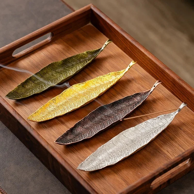 Long Leaf Incense Holder – Ash Catcher & Burner Stand for Meditation & Yoga