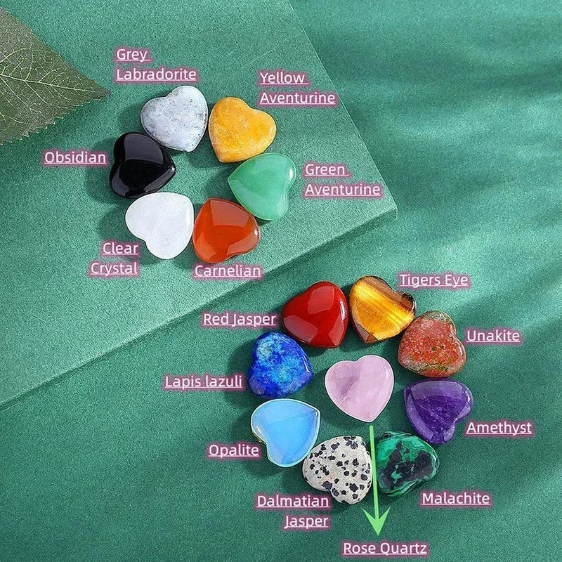 10pcs Heart-Shaped Natural Crystal Stones – Amethyst & Agate for Healing & Décor