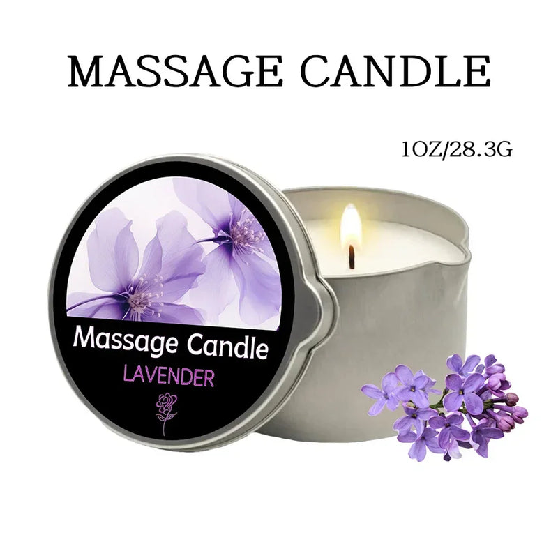 Massage Candle with Essential Oils – 6 Scents, Melts into Warm Sensual Body Oil