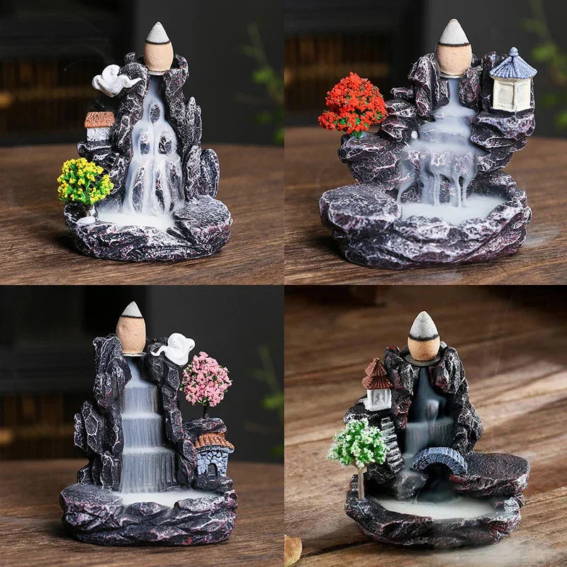 Creative Resin Backflow Incense Holder – Flowing Waterfall Design for Relaxation
