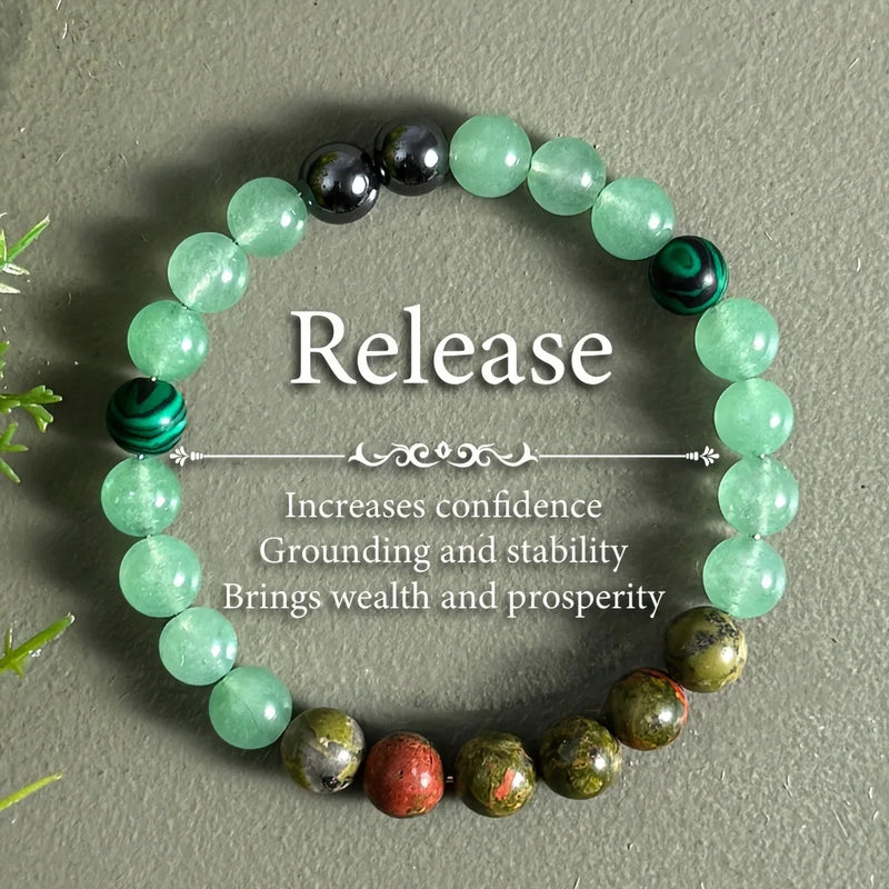 Natural Stone Beaded Bracelet – Anxiety Relief, Protection & Self-Love