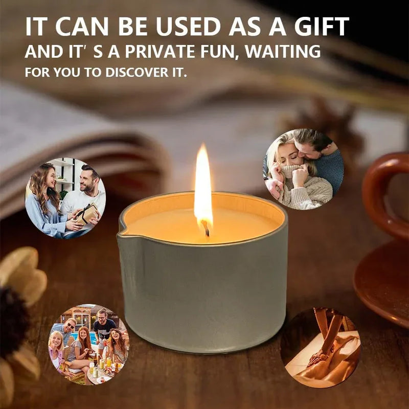 Massage Candle with Essential Oils – 6 Scents, Melts into Warm Sensual Body Oil