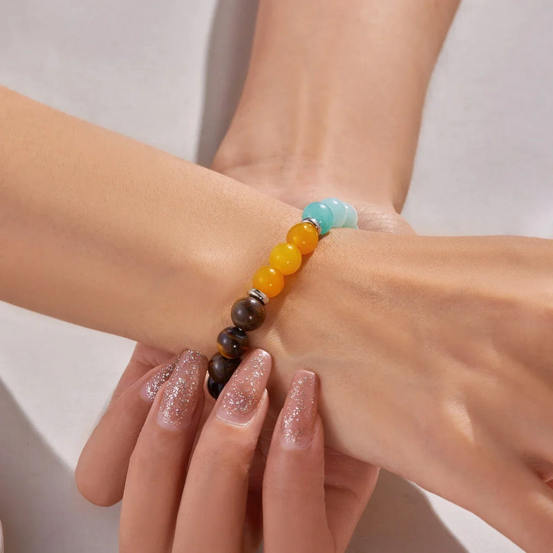 Natural Stone Beaded Bracelet – Anxiety Relief, Protection & Self-Love