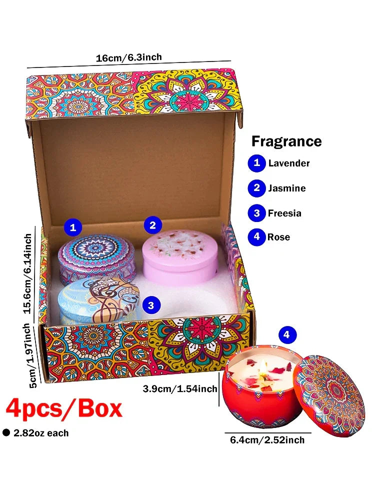 4-Piece Elegant Scented Candle Set – Arabian Design, Smokeless & Perfect for Gifting