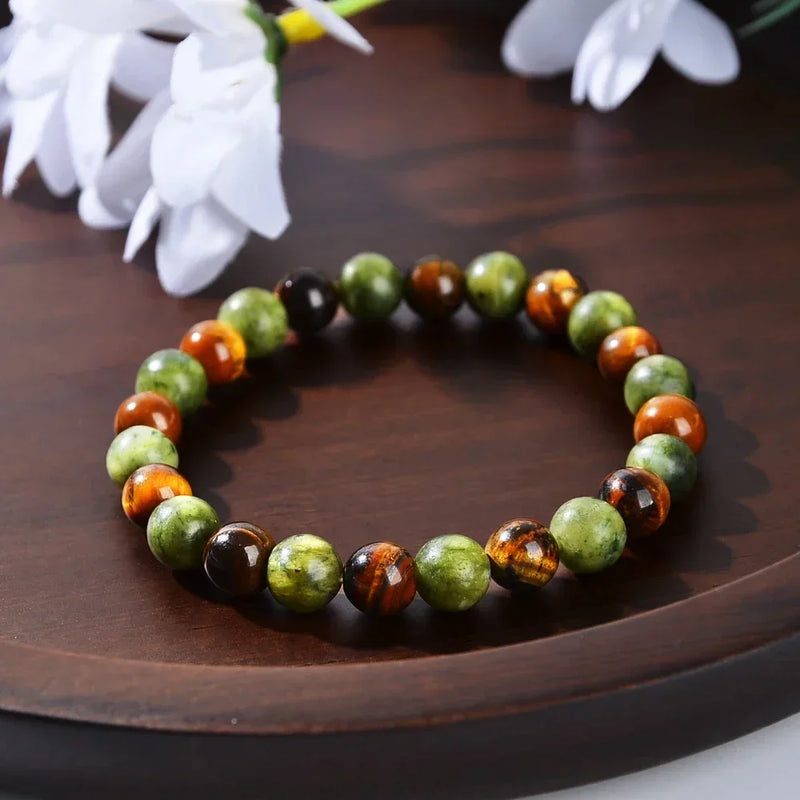 Natural Stone Beaded Bracelet – Anxiety Relief, Protection & Self-Love