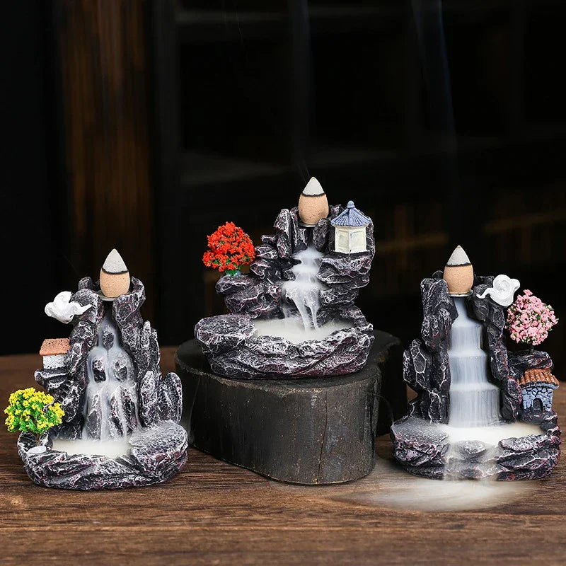 Creative Resin Backflow Incense Holder – Flowing Waterfall Design for Relaxation