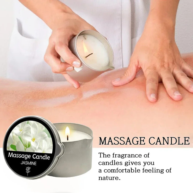 Massage Candle with Essential Oils – 6 Scents, Melts into Warm Sensual Body Oil