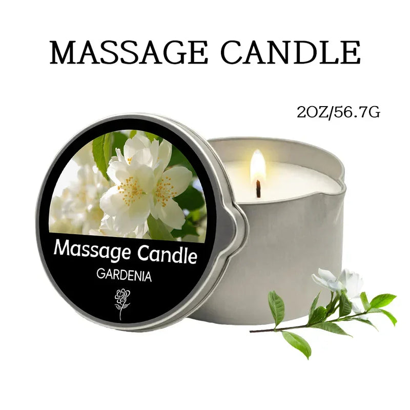 Massage Candle with Essential Oils – 6 Scents, Melts into Warm Sensual Body Oil