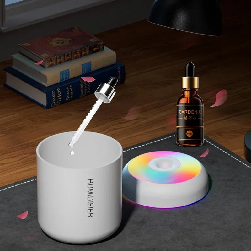 Mini Essential Oil Diffuser – USB Humidifier with LED Lights for Every Room