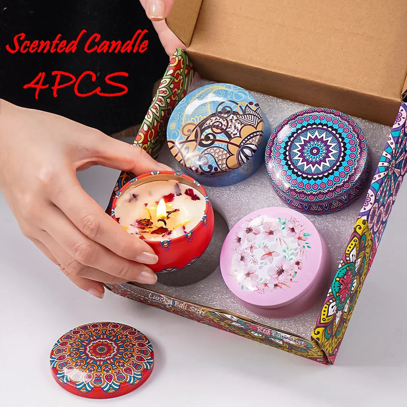 4-Piece Elegant Scented Candle Set – Arabian Design, Smokeless & Perfect for Gifting