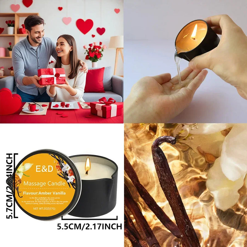 Luxury Massage Oil Candle – Aromatherapy for Stress Relief & Skin Moisturizing