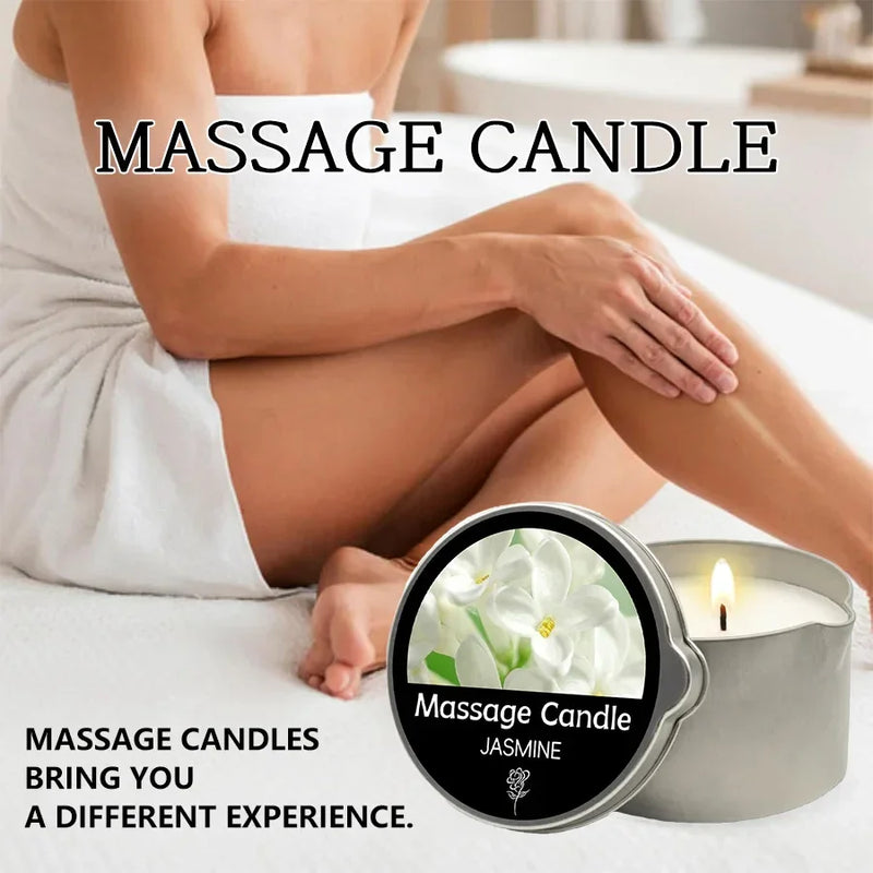 Massage Candle with Essential Oils – 6 Scents, Melts into Warm Sensual Body Oil
