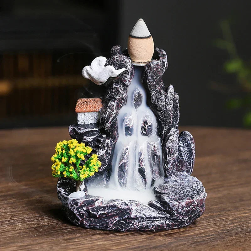Creative Resin Backflow Incense Holder – Flowing Waterfall Design for Relaxation