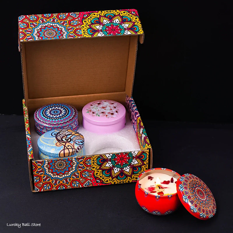 4-Piece Elegant Scented Candle Set – Arabian Design, Smokeless & Perfect for Gifting