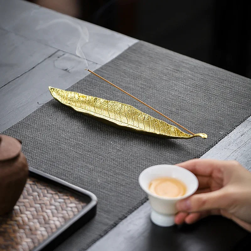 Long Leaf Incense Holder – Ash Catcher & Burner Stand for Meditation & Yoga
