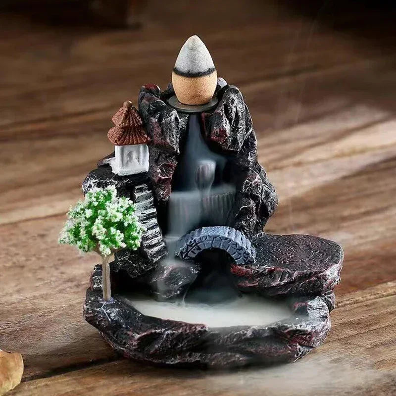Creative Resin Backflow Incense Holder – Flowing Waterfall Design for Relaxation