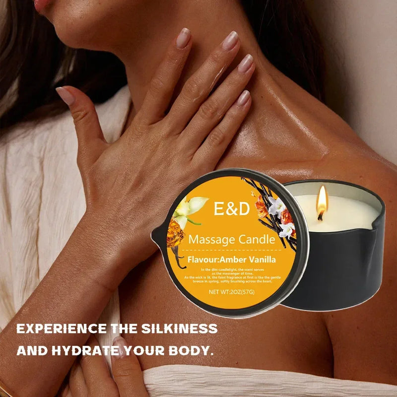 Luxury Massage Oil Candle – Aromatherapy for Stress Relief & Skin Moisturizing