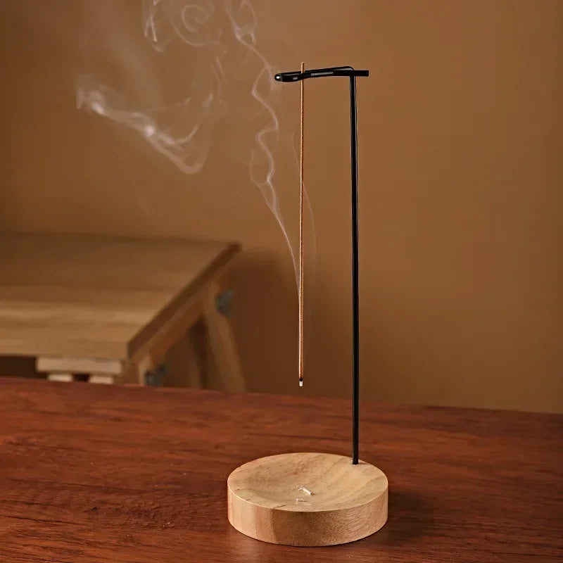 Creative Wooden Incense Burner – Upside Down Stick Holder & Decorative Tray