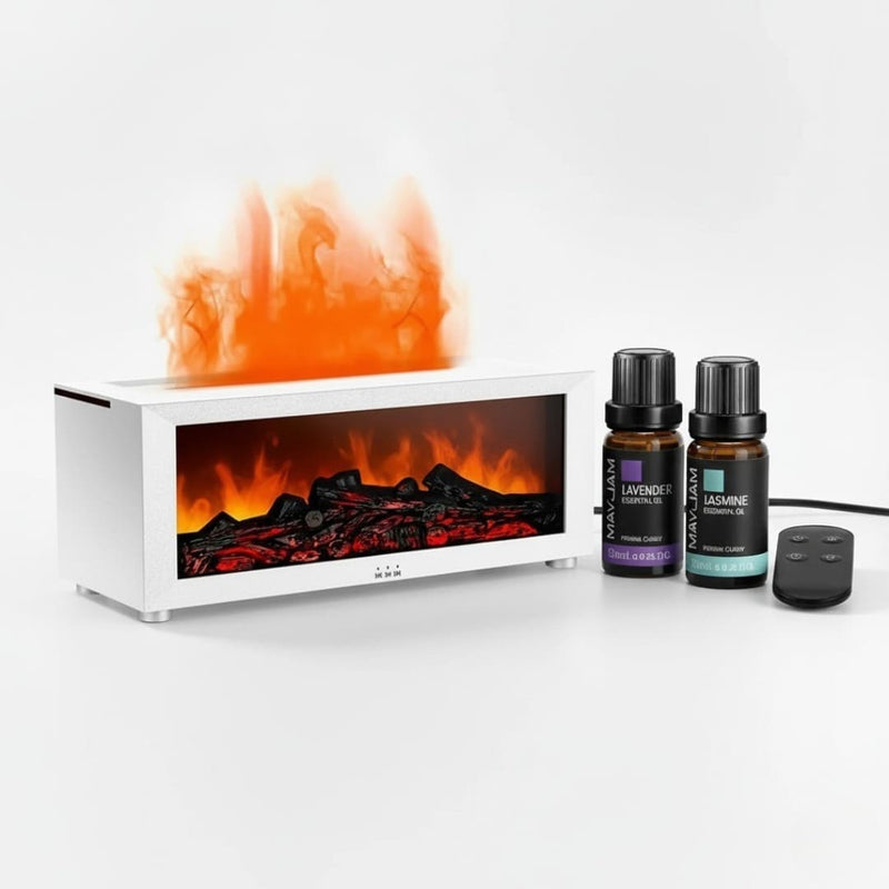 Premium Flame Effect Aromatherapy Diffuser + 2 Free Oils - Transform Your Space